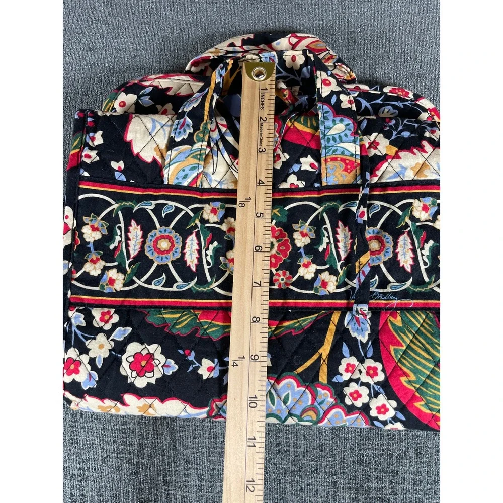 Vera Bradley Hanging Travel Organizer Quilted Black Floral Bag Organizer
